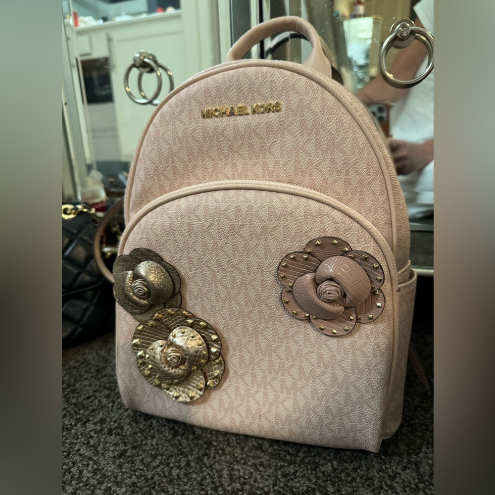 MK Pink Abbey medium backpack